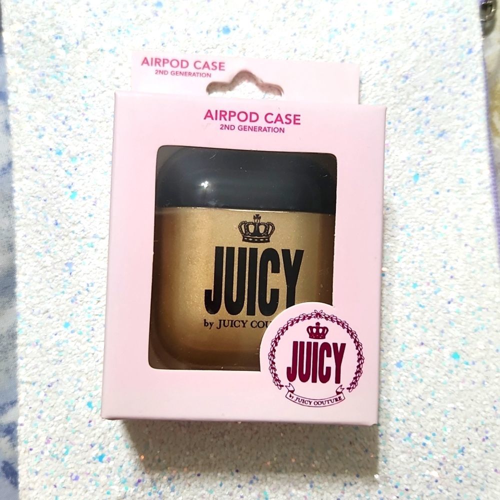 - NEW JUICY COUTURE AIRPOD CASE /COVER gold